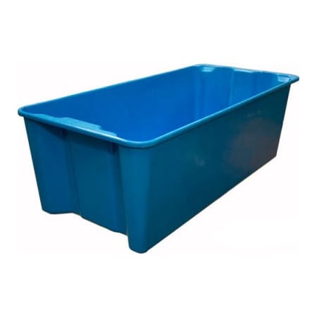 Stack & Nest Storage Tote, 42-1/2 in L x 20 in W x 14-1/4 in H, Blue, Fiberglass